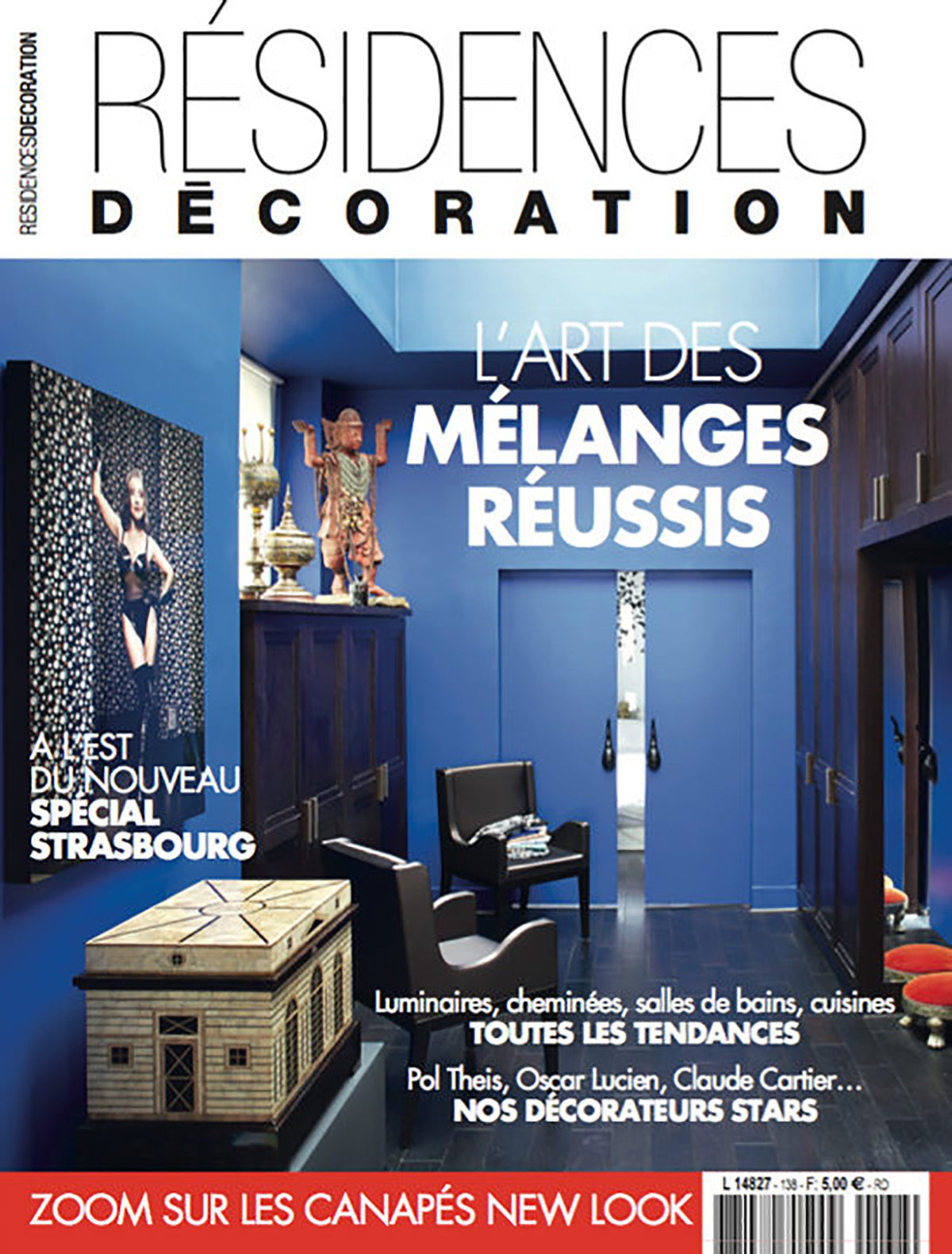 Parution presse Résidences Décoration 2017 Claude Cartier décoration architecte d'intérieur à Lyon.
