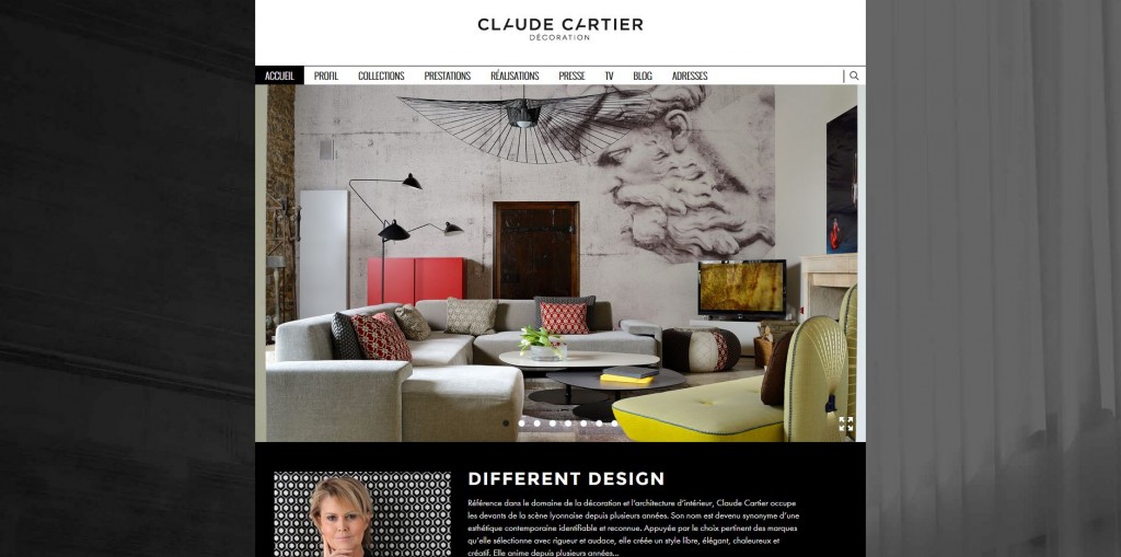 Nouveau site internet. Actualité Claude Cartier décoration architecte d'intérieur à Lyon.